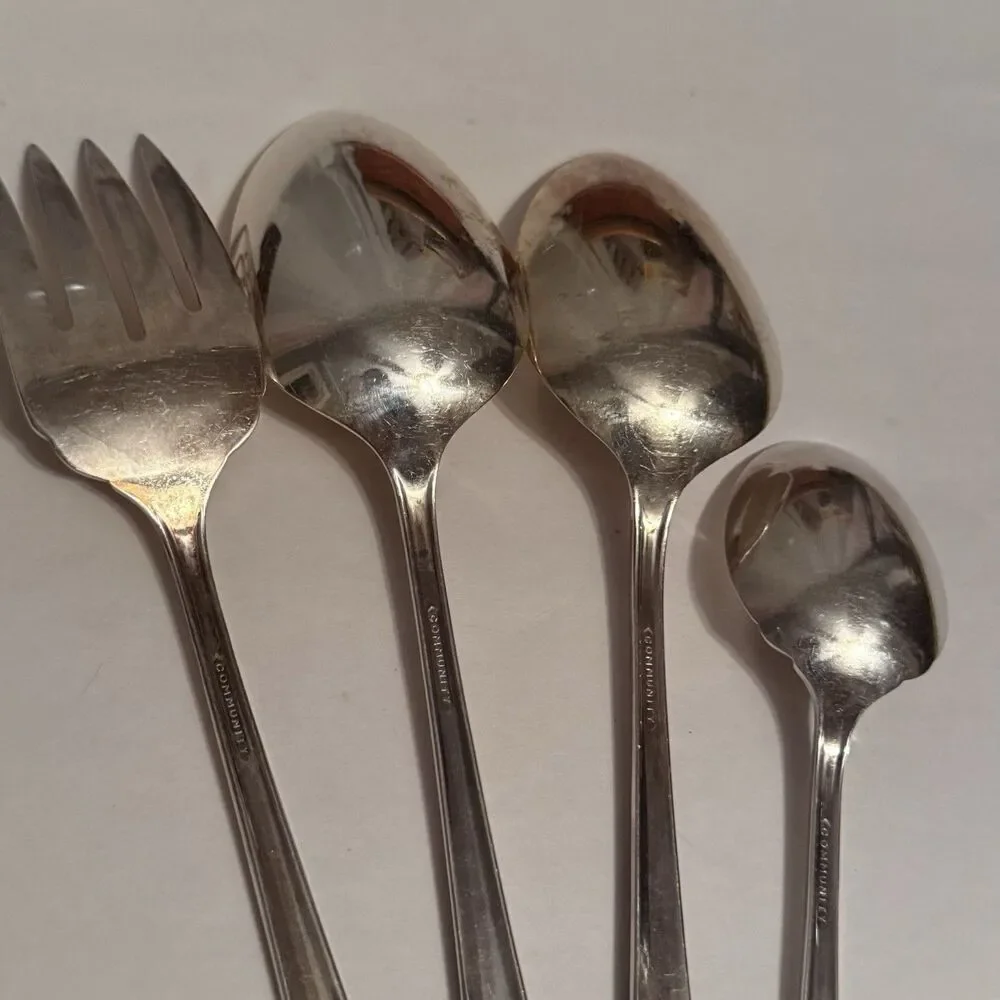 Community Stainless Set of 4 Spoons And Fork Style Classic